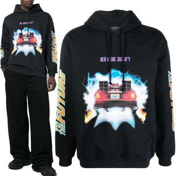 vetements Back to the Future Graphic Print Hoodie VL14HD550B 38680373