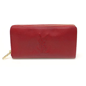 SAINT LAURENT Rotes Leder Reißverschluss Geldbörse 352904 38714899
