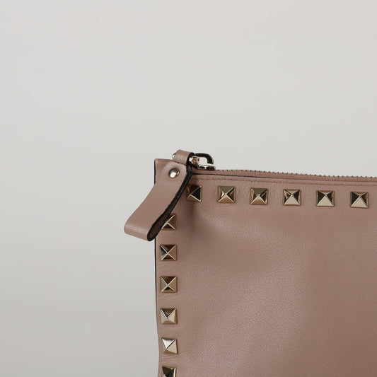 Valentino Indi Pink Leather Rockstud Clutch 2P0269 37760595