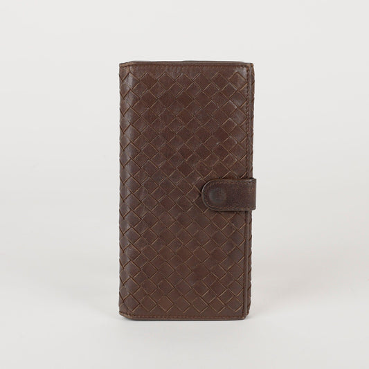Bottega Veneta Brown Leather Intrecciato Continental Wallet 134075 38325619