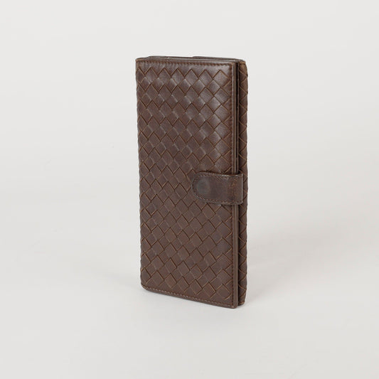 Bottega Veneta Brown Leather Intrecciato Continental Wallet 134075 38325619