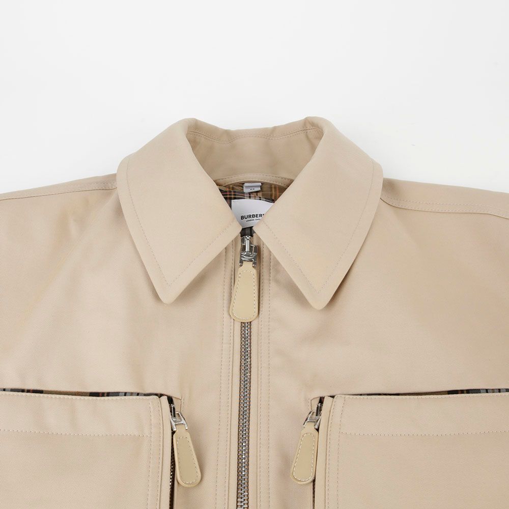 Burberry Beige Cotton Pocket Detail Gabardine Harrington Jacket 48