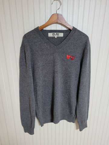 COMME DES GARCONS Charcoal Double-Wappen Herren Wollstrick AZ-N056 40075292