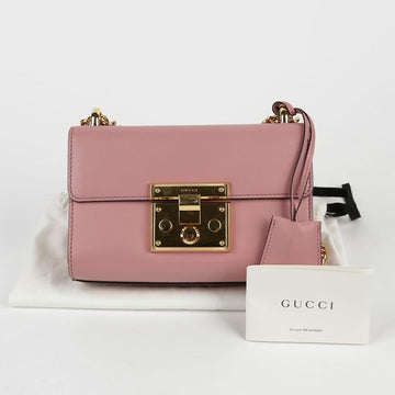 GUCCI Weiche kleine pinke Leder-Paddle-Lock-Schultertasche 409487 39903163