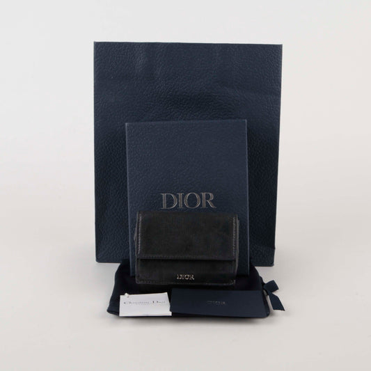 Dior Black Oblique Galaxy Leather Tri-Fold Wallet 2ESBC110VPD 39789844