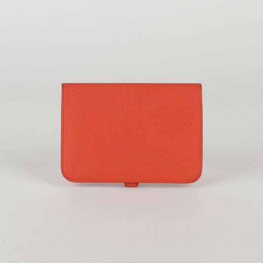 Hermes Orange Togo Leather Dogon Compact Wallet A01234 40001779