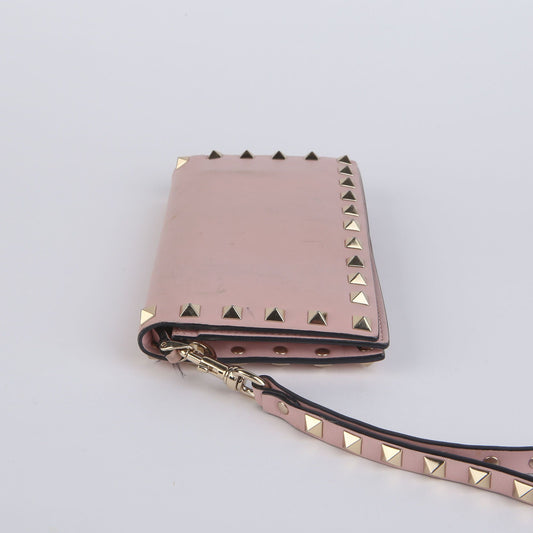 Valentino Indie Pink Leather Rockstud Long Wallet 447BOL 41164744