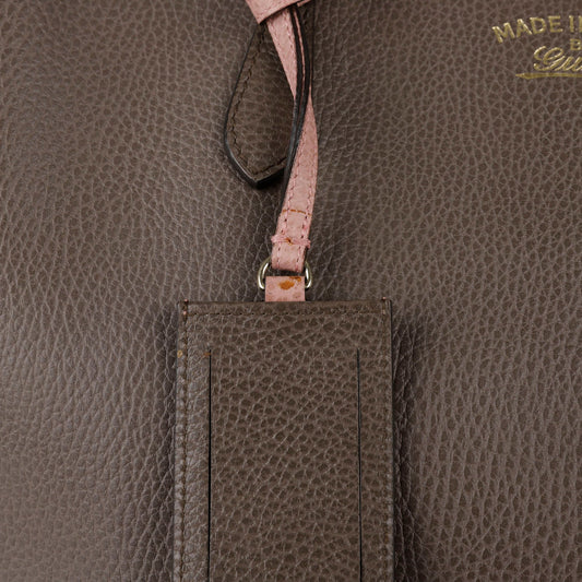 GUCCI ミディアム グレー レザー スウィング ショッパー トートバッグ 354397 40901592