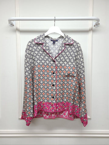 LOUIS VUITTON Geometrisches Monogramm Blumen Schlafshirt 36 41571990