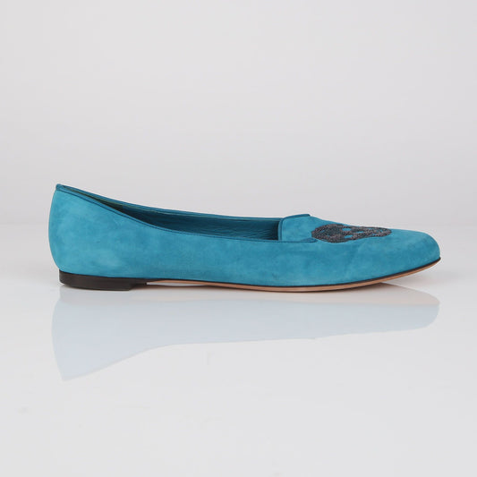 ALEXANDER MCQUEEN ブルースウェードスカルローファー 40 41230720