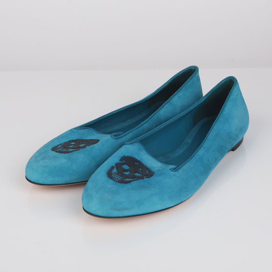 ALEXANDER MCQUEEN ブルースウェードスカルローファー 40 41230720