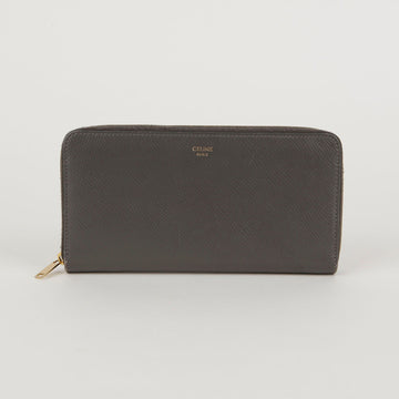 Celine Large Gray Grain Leather Long Wallet 10B553 41170762
