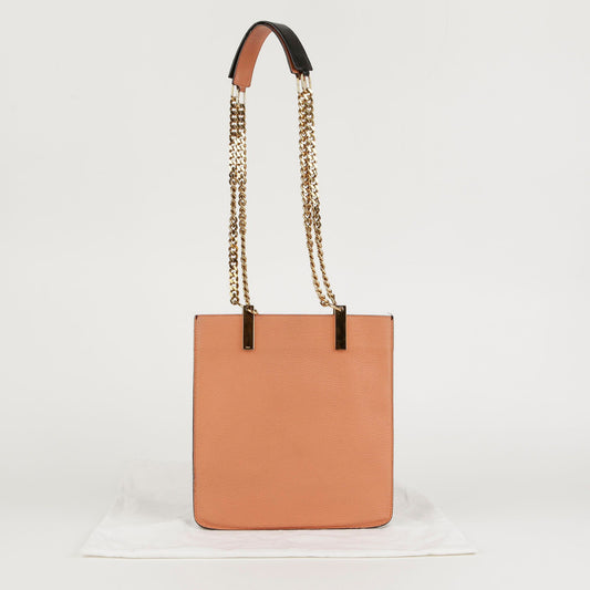 CHLOE ツートンカラー レザー チェーン ショルダーバッグ 41209886