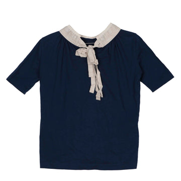 Prada Navy Cotton Ribbon T-Shirt XS 41398106