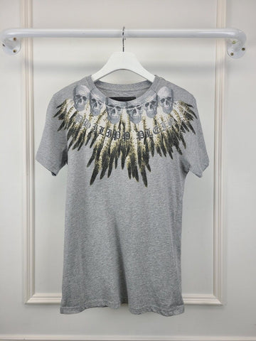 Philipp Plein Gray Swarovski Skull Wing T-shirt 41885061