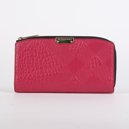 Burberry Pink Leather Zip-Around Long Wallet 41601057