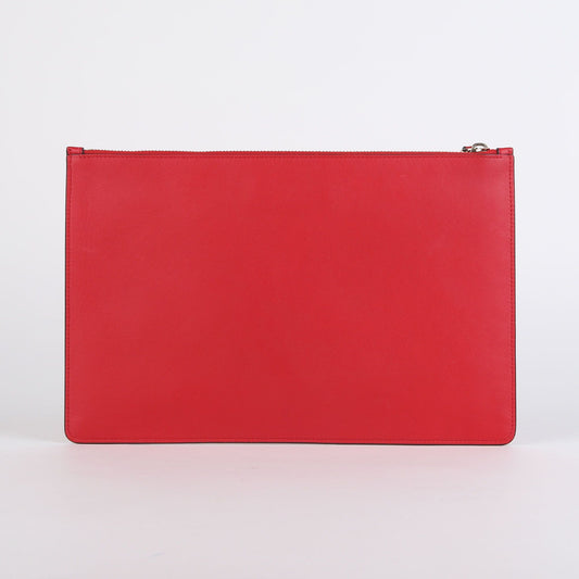 VALENTINO レッドレザーVロゴクラッチ 41543877
