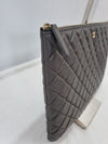 CHANEL クラシックCCラージクラッチチャコールグレー 42224089 [P]