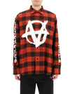 vetements Anarchy Logo Flannel Check Shirt UA53SH750R RED CHECK 42308259 [P]