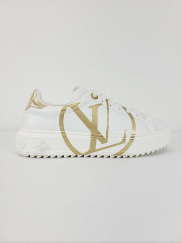 LOUIS VUITTON ホワイトゴールド サークルロゴ タイムアウトスニーカー 35.5 42353808