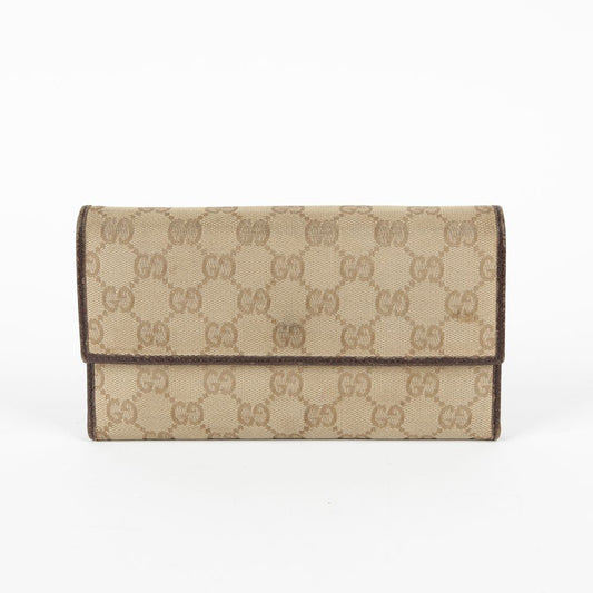 Gucci 254586 GG Jacquard Canvas Flap 3-Fold Long Wallet 41675541
