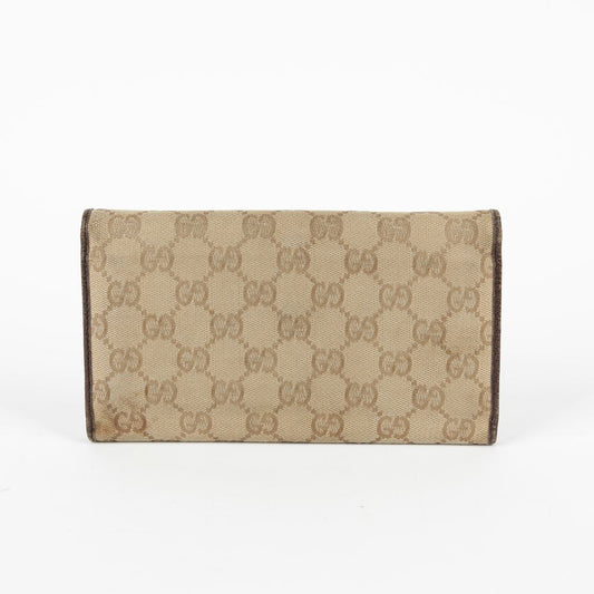 Gucci 254586 GG Jacquard Canvas Flap 3-Fold Long Wallet 41675541