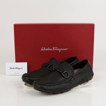 SALVATORE FERRAGAMO 0708421 6 Größe schwarze Leder Antiguá Driving Loafer 41703316
