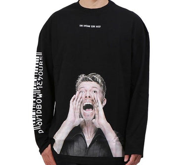 IH NOM UH NIT ボウイ プリント 長袖 Tシャツ NUS19291 009 3455354129 14128175