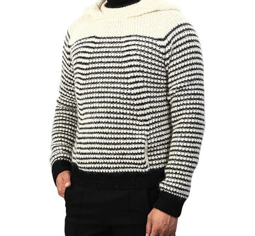 SAINT LAURENT ストライプフードセーター 14128264