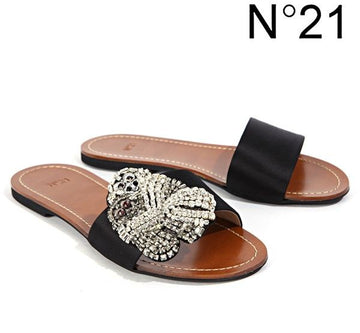 N°21 N21 Kristall Satin Sandalen 8729.6 NERO 16181462