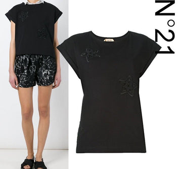 N°21 女性用スター刺繍Tシャツ F141 4152 9000 16181537