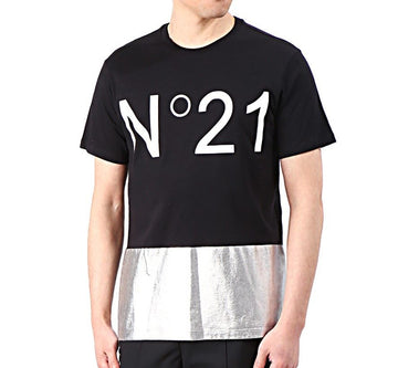 N°21 N21 Logo Silver Coated T-Shirt F022 6365 9000 16181640