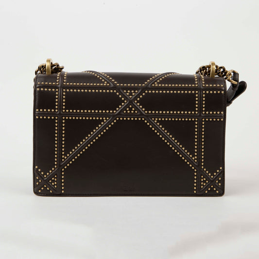 DIOR M0422CNOE ダークブラウン レザー ラマ スタッズ ショルダーバッグ 43298583