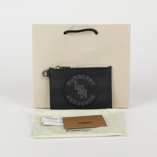 Burberry Dark Charcoal Grey Goro Graphic Coin Purse 8025125 42505711