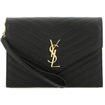 SAINT LAURENT Goldene Matelassé Umschlag-Clutch 617662 BOW01 1000 43597116