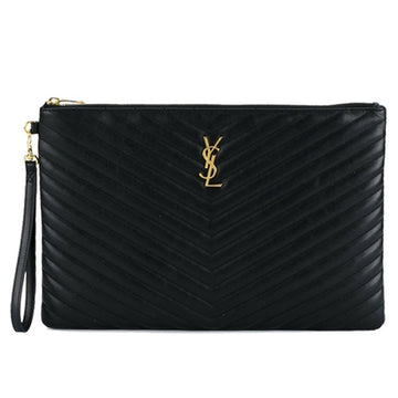 Saint Laurent Golden Matelassé Large Clutch Bag 440222 CWU01 1000 43597112