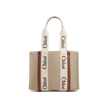 CHLOE Woody Medium Tote Bag Braun 90U 43597124