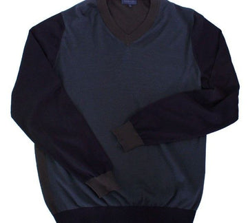 LANVIN Vネックニットセーター M06PL8A012 ブラックネイビー 16724727