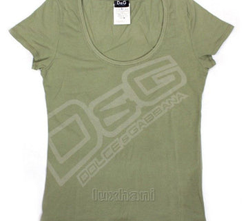 D&G ラウンド半袖Tシャツ カーキ ルーズフィット 16804220