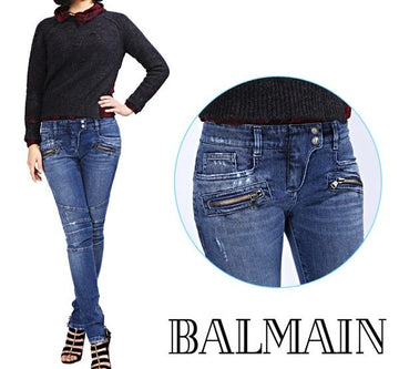 Balmain Women's Biker Blue Jeans 5355 171N C3180 2310845905 17103180