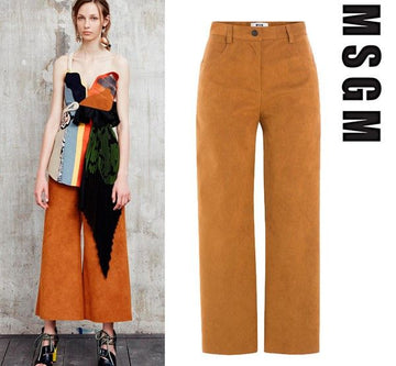 MSGM Women's Faux Suede Pants 2041MDP06 164201 27 17103477