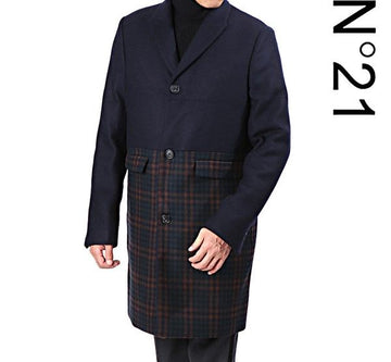 N°21 ハーフチェックウールコート N021 3093 0150 17105168