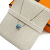 Hermes Pop H Ash Necklace Silver Blue Jean Mini Full Set 43742688 [P]