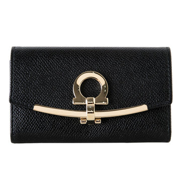 Salvatore Ferragamo Gancini Flap Key Case Wallet Black 22-D151 0683320 43752332