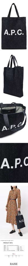 APC Denim Tote Bag mit Logo-Print 22FW COCSX M61569 IAI 43803935 [P]