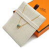 HERMES Pop H aus Necklace Gold Blue Jeans Mini Full Set 44030668 [P]