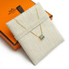 HERMES Pop H aus Necklace Gold Blue Jeans Mini Full Set 44030668 [P]