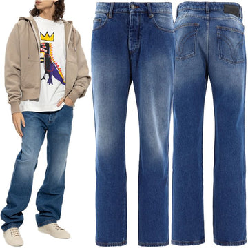 AMI 男性のローレイズストレートデニムジーンズ HTR500 601 480 44032972