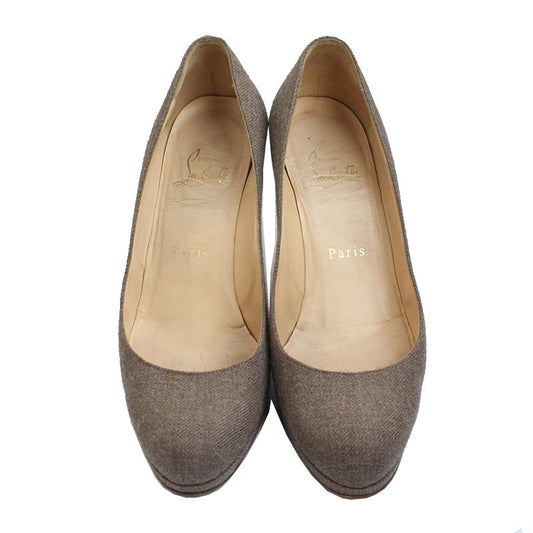 CHRISTIAN LOUBOUTIN Graue Woll-Pump 37 44241655