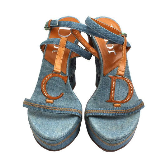 Dior Denim Platform Sandals 36.5 44247099